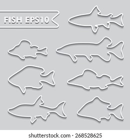 Set of shape fish