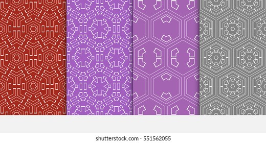 set of shape of hexagon. pattern. Seamless geometry design. Vector illustration.