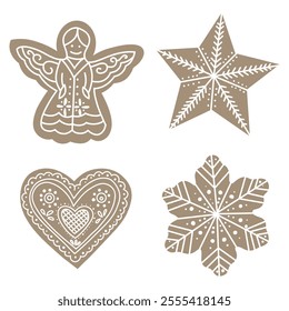 set of shaped cookie, vector illustration