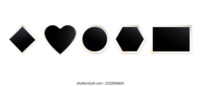Set shapes in abstract style. Flat icon collection set. Silhouette illustration. Vector illustration. stock image. 