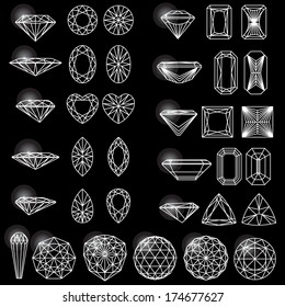 Set of shapes of diamond