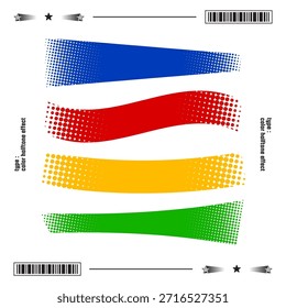 Set of shapes with halftone texture for your element design
