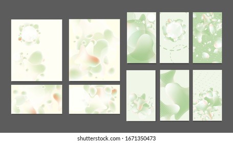 Mit Formen aussehende Blasen glänzend flüssig elegante Pastelltöne in blassruhigen Tönen Kartenvorlagenset