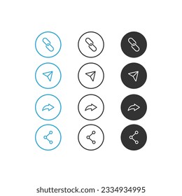 Set Of Share Button Icon Vector Design.