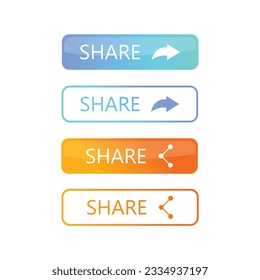 Set Of Share Button Icon Vector Design.