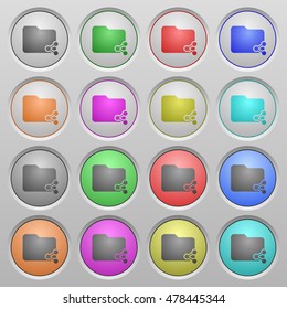 Set of share folder plastic sunk spherical buttons.