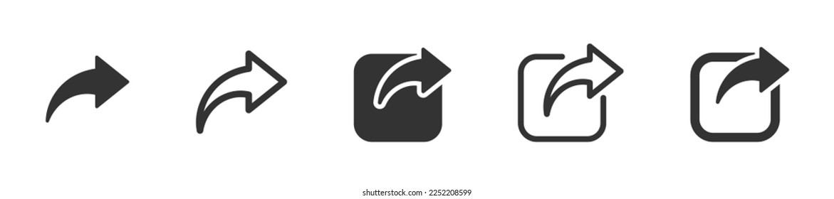 Set of share icon. Share arrow symbol collection. Vector illustration.