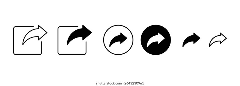 Set of  share icon collection. Reply send forward, External Link symbol. Vector Illustration.