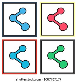 Set of share icon in flat design,vector illustration.