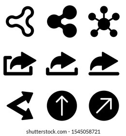 Set of share icon with trendy flat line style icon for web site design, logo, app, UI isolated on white background. vector illustration eps 10
