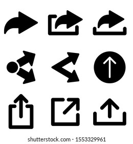 Set of share icon with trendy flat style icon for web site design, logo, app, UI isolated on white background. vector illustration eps 10