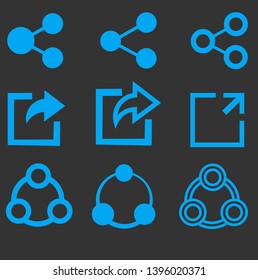 Set of Share icon - Vector