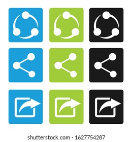 Set of Share icon, vector Illustration
