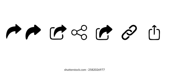 Set of Share icon, vector Illustration