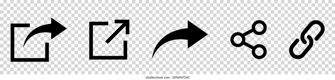 Set of share icons. Vector illustration isolated on transparent background