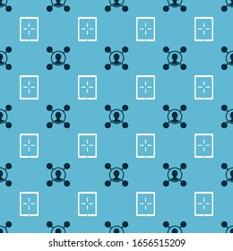 Set Share and Tablet on seamless pattern. Vector