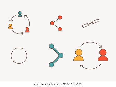 Set of sharing link for social media marketing