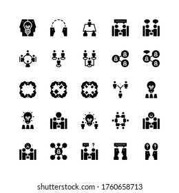 Conjunto de sesiones de uso compartido, icono de estilo de glifo de consulta - vector