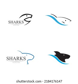 set of Shark illustration Logo Template Vector