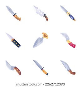 Set of Sharp Knives Flat Vectors 

