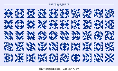 Set of sharp line abstract basic shape pattern design