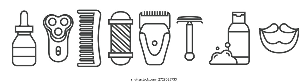 set of shave vector icons illustration