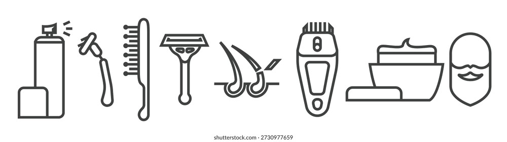 conjunto de ilustração de vetor de barba