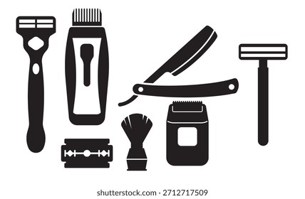 Conjunto de iconos vectoriales de afeitadora