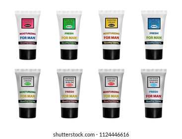 A Set Of Shaving Cream And Aftershave Balm.Vector Illustration.