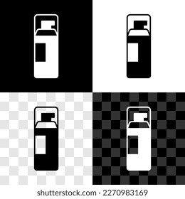 Set Shaving gel foam icon isolated on black and white, transparent background. Shaving cream.  Vector