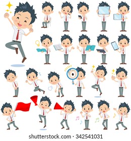 A set of shcool boy with digital equipment such as smartphones.
There are actions that express emotions.
It's vector art so it's easy to edit.