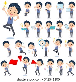 A set of shcool boy with digital equipment such as smartphones.
There are actions that express emotions.
It's vector art so it's easy to edit.