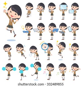 A set of shcool girl with digital equipment such as smartphones.
There are actions that express emotions.
It's vector art so it's easy to edit.