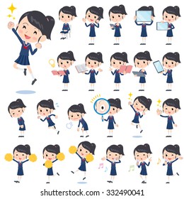 A set of shcool girl with digital equipment such as smartphones.
There are actions that express emotions.
It's vector art so it's easy to edit.