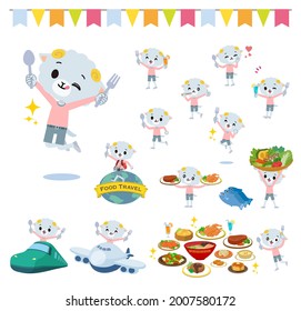 A set of Sheep boy on food events.It's vector art so it's easy to edit.