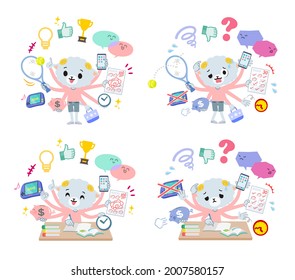 A set of Sheep boy who perform multitasking.It's vector art so it's easy to edit.