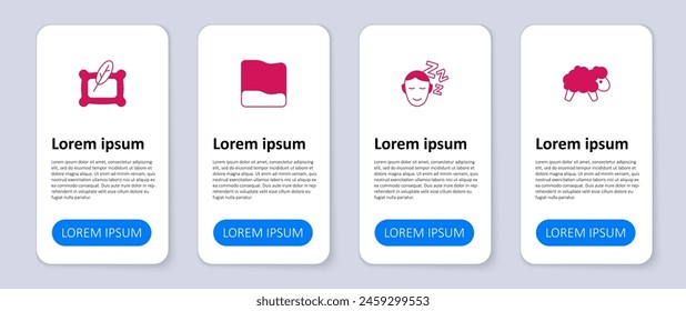 Set Sheep, Dreams, Pillow and . Business infographic template. Vector