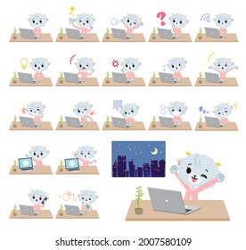 A set of Sheep girl on desk work.It's vector art so it's easy to edit.