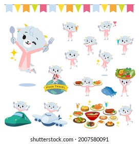 A set of Sheep girl on food events.It's vector art so it's easy to edit.