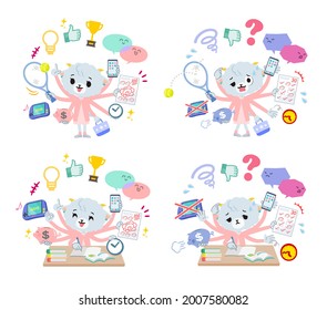 A set of Sheep girl who perform multitasking.It's vector art so it's easy to edit.