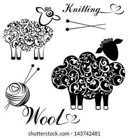 set of sheep icon isolated on white background. Vector illustration