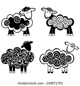 set of sheep icon isolated on white background. Vector illustration