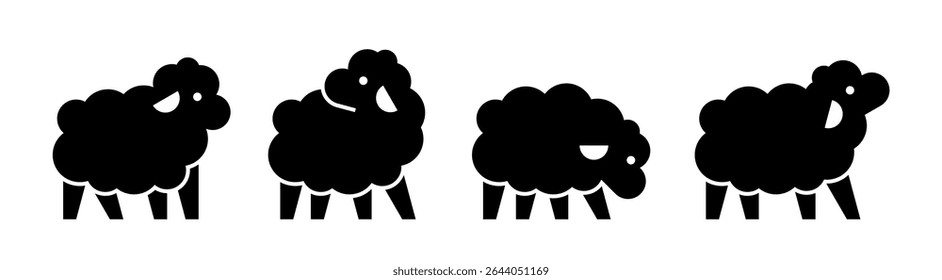 Set of Sheep logo. Icon design. Template elements