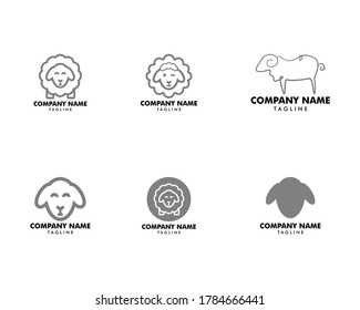Set of Sheep logo, Lamb vector design