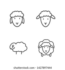 Set of sheep vector illustration with line design suitable for icon or logo 