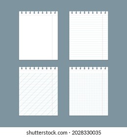 Set. A sheet of paper in a cell, a ruler, a slash and a blank sheet. 