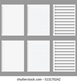 A set of sheets. Blanks. Sheet music notation. Vector illustration.