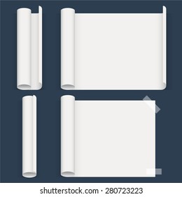 Set of sheets of a different form. Whatman paper. vector illustration