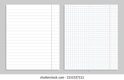 A set of sheets of paper for recording and presenting data. Vector.