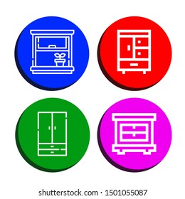 Set of shelf icons such as Window, Closet, Wardrobe , shelf